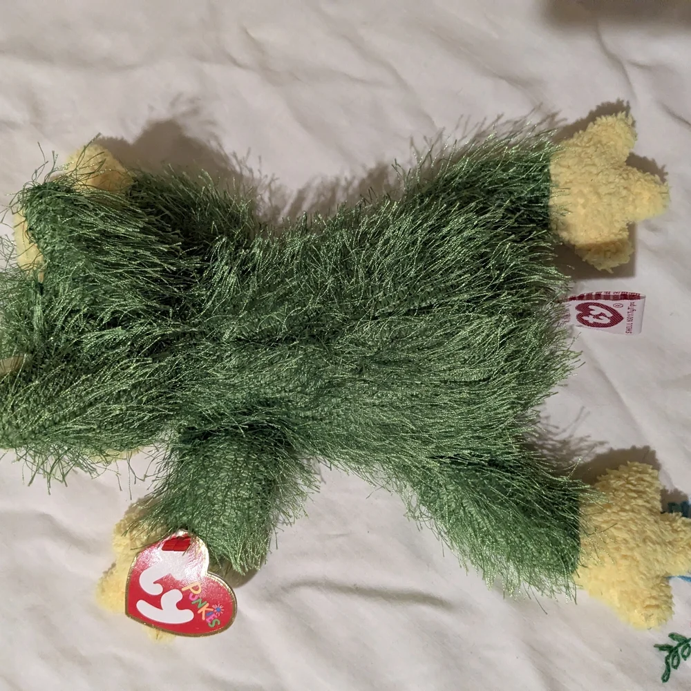 Ty Plush Frog with Green and Yellow Fur